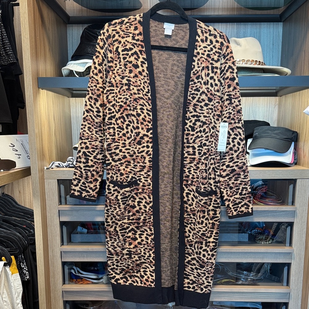 Chico's Black and Tan Animal Print Sweater